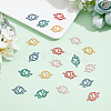 50Pcs 5 Colors Spray Painted 201 Stainless Steel Connector Charms STAS-DC0007-98-6