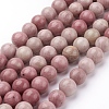 Natural Rhodonite Beads Strands G-G099-10mm-33-1