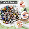 80Pcs Polymer Clay Rhinestone European Large Hole Beads with Silver Color Plated Brass Cores FPDL-LT0001-02F-4