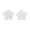 Transparent Frosted Acrylic Flower Beads X-PL554-5