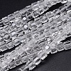 Faceted Cube Transparent Glass Beads Strands EGLA-E041-5mm-D01-1