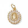 Rack Plating Brass Micro Pave Cubic Zirconia Pendants KK-G451-12G-1
