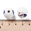 Independence Day Theme Wood European Beads WOOD-M011-07A-3