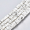 Electroplated Natural Lava Rock Beads Strands G-T114-63S-3