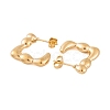 Ion Plating(IP) 304 Stainless Steel Half Hoop Stud Earrings for Women EJEW-P279-02G-2