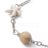 4Pcs 4 Style Natural Flower Amazonite & Synthetic Turquoise Beaded Link Chain Bracelets Set BJEW-JB09518-3