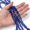 Handmade Evil Eye Lampwork Flat Round Bead Strands LAMP-L058-8mm-04-5