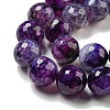 Faceted Natural Dragon Veins Agate Beads Strands X-G-F447-12mm-P09-4