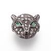 Brass Micro Pave Cubic Zirconia Beads ZIRC-S053-YS014G-3-1