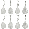 4 Pairs Teardrop Brass Leverback Earrings EJEW-HS0001-21P-1