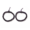 Natural Amethyst Gourd Beaded Stretch Bracelet for Women G-G997-G03-1