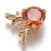 Golden Plated Brass Micro Pave Cubic Zirconia Charms LS-ZIRC-H105-02-3