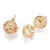 Rack Plating Brass Cage Pendants KK-Q402-01KC-2