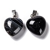 Natural Dyed & Heated Black Agate Pendants G-I311-A16-2