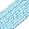 AB Color Plated Opaque Glass Beads Strands GLAA-G127-02F-1