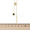304 Stainless Steel Crystal Rhinestone Flat Round Pendant Y Necklaces NJEW-V001-03G-5