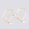 Brass Stud Earring Findings X-KK-F744-03KCG-1