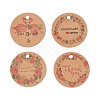 100Pcs Kraft Paper Flower Printed Gift Tags CDIS-H007-02-1