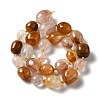 Natural Yellow Hematoid Quartz/Golden Healer Quartz Beads Strands G-B028-B08-3