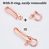 PandaHall Elite 2Pcs Brass Shackle Clasps with Brass S Hook Clasps KK-PH0005-86-4