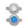 Brass Micro Pave Cubic Zirconia Links ZIRC-G056-P-2