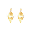 304 Stainless Steel Leaf Dangle Stud Earrings for Women NQ9483-1-1