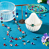 42Pcs 7 Colors Glass Cone Connector Charms STAS-TA0006-10-7