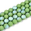 Frosted Opaque Glass Beads Strands GLAA-T032-P10mm-MBB06-1