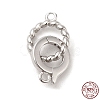 Rhodium Plated 925 Sterling Silver Fold Over Clasps X-STER-G038-06P-1