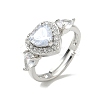 Brass & Cubic Zirconia Finger Rings CU-CBA7E55-15P-4