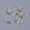 Transparent U Type Alloy Ear Clip PALLOY-WH0009-01G-1