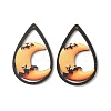 Halloween Theme Single Face Printed Aspen Wood Big Pendants WOOD-TAC0018-09I-1