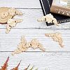 Natural Solid Wood Carved Onlay Applique Craft WOOD-FH0001-21-4