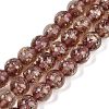 Handmade Gold Sand Lampwork Beads Strands LAMP-P051-L06-10mm-1