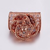 Brass Micro Pave Cubic Zirconia Beads ZIRC-G125-45RG-1