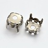 Square Brass Sew on Prong Settings KK-O084-05-12x12mm-1