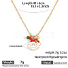 304 Stainless Steel Enamel & Rhinestone & Resin Christmas Pendant Necklaces for Women FS-WG85DFF-05-1