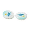 Ocean Printed Natural Freshwater Shell Flat Round Beads SHEL-A006-13L-2