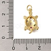 Rack Plating Brass Micro Pave Cubic Zirconia Pendants X-ZIRC-F142-21G-3