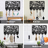 Wood & Iron Wall Mounted Hangers HJEW-WH0055-227-6