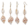 304 Stainless Steel Shell Shape with Tortoise & Starfish Dangle Earrings EJEW-JE06265-04-2