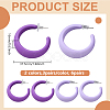 6 Pairs 2 Colors Acrylic C-Shaped Stud Earrings EJEW-GO0002-24-2