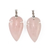Natural Rose Quartz Pendants G-H359-04P-04-1