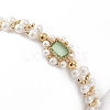 Glass & Shell Pearl Bead Bracele BJEW-TA00180-01-2