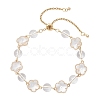Glass & Natuarl Quartz Crystal Slider Bracelets BJEW-JB12898-02-2