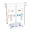3-Tier T Bar Plastic Jewelry Towers for Earrings Rings ODIS-WH0030-204-1