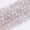 Natural Grey Agate Beads Strands G-G580-4mm-08-1