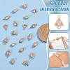 BENECREAT 20Pcs 5 Styles Brass Pave Clear Cubic Zirconia Connector Charms KK-BC0012-48-4