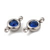 304 Stainless Steel Single Rhinestone Connector Charms STAS-E194-13P-06-3