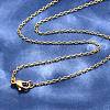 Ion Plating(IP) 304 Stainless Steel Cable Necklaces MAK-N016-12G-1